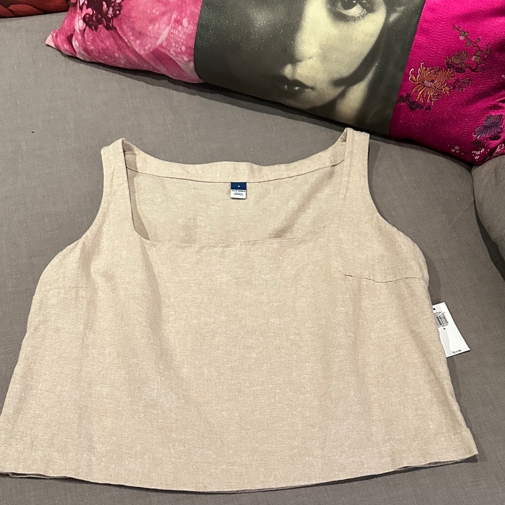 Old Navy Beige Linen Blend Top - NWT